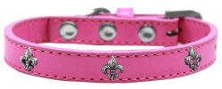 Silver Fleur De Lis Widget Dog Collar