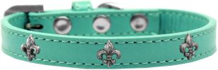 Silver Fleur De Lis Widget Dog Collar