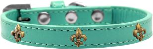Bronze Fleur De Lis Widget Dog Collar