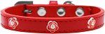 Red Rose Widget Dog Collar (size: Red Size 12)