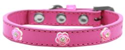 Bright Pink Rose Widget Dog Collar