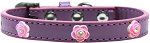 Bright Pink Rose Widget Dog Collar (size: Lavender Size 12)