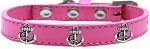 Silver Anchor Widget Dog Collar (size: Bright Pink Size 16)