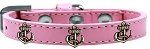 Bronze Anchor Widget Dog Collar (size: Light Pink Size 10)