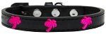 Pink Palm Tree Widget Dog Collar (size: Black Size 10)