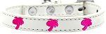 Pink Palm Tree Widget Dog Collar (size: White Size 10)