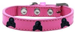 Skull Widget Dog Collar (size: Bright Pink Size 12)