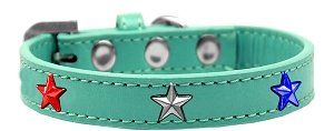 Red, White and Blue Stars Widget Dog Collar (size: Aqua Size 12)