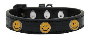 Happy Face Widget Dog Collar (size: Black Size 12)