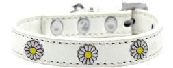 White Daisy Widget Dog Collar