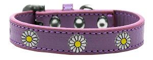 White Daisy Widget Dog Collar (size: Lavender Size 10)