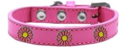 Pink Daisy Widget Dog Collar