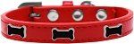 Black Bone Widget Dog Collar (size: Red Size 12)