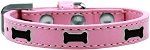 Black Bone Widget Dog Collar (size: Light Pink Size 10)