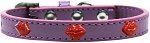 Red Glitter Lips Widget Dog Collar (size: Lavender Size 12)