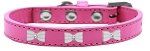 White Bow Widget Dog Collar (size: Bright Pink Size 16)