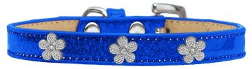 Silver Flower Widget Dog Collar