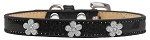 Silver Flower Widget Dog Collar (size: Black Ice Cream Size 12)