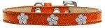Silver Flower Widget Dog Collar (size: Orange Ice Cream Size 12)