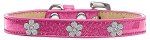 Silver Flower Widget Dog Collar (size: Pink Ice Cream Size 12)