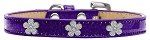 Silver Flower Widget Dog Collar (size: Purple Ice Cream Size 12)