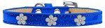Silver Flower Widget Dog Collar (size: Blue Ice Cream Size 16)