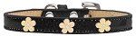 Gold Flower Widget Dog Collar (size: Black Ice Cream Size 16)