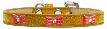 Red Glitter Bow Widget Dog Collar