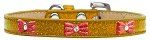 Red Glitter Bow Widget Dog Collar (size: Gold Ice Cream Size 12)