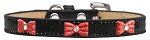 Red Glitter Bow Widget Dog Collar (size: Black Ice Cream Size 16)