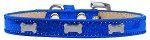Silver Bone Widget Dog Collar (size: Blue Ice Cream Size 16)
