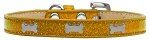 Silver Bone Widget Dog Collar (size: Gold Ice Cream Size 16)