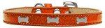 Silver Bone Widget Dog Collar (size: Orange Ice Cream Size 16)