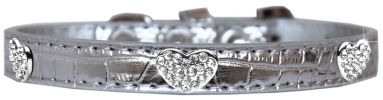 Croc Crystal Heart Dog Collar