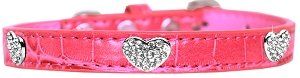 Croc Crystal Heart Dog Collar