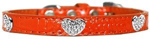 Croc Crystal Heart Dog Collar