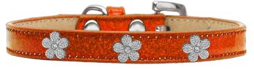 Silver Flower Widget Dog Collar