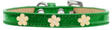 Gold Flower Widget Dog Collar