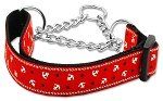 Anchors Nylon Ribbon Collar (size: Martingale Red Medium)