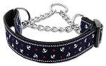 Anchors Nylon Ribbon Collar (size: Martingale Blue Large)