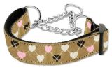Argyle Hearts Nylon Ribbon Collar