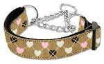 Argyle Hearts Nylon Ribbon Collar