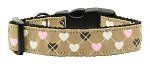 Argyle Hearts Nylon Ribbon Collar