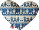 Blue Reindeer Canvas Heart Dog Toy