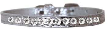 One Row Clear Jewel Croc Dog Collar