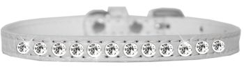 One Row Clear Jewel Croc Dog Collar