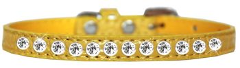 One Row Clear Jewel Croc Dog Collar