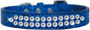 Two Row Clear Jewel Croc Dog Collar