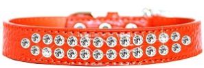 Two Row Clear Jewel Croc Dog Collar