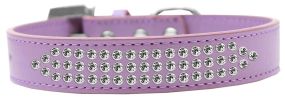 Three Row Clear Crystal Dog Collar